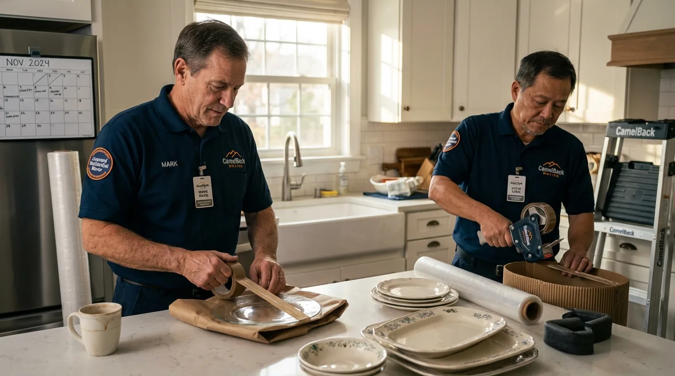 Professional crew packing kitchen dishware in Beaver, WV